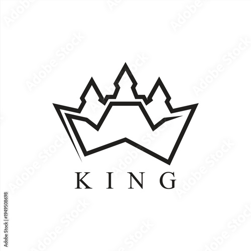 KING Logo Design with crown emblem