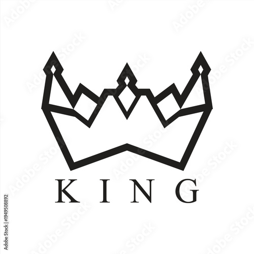 KING Logo Design with crown emblem