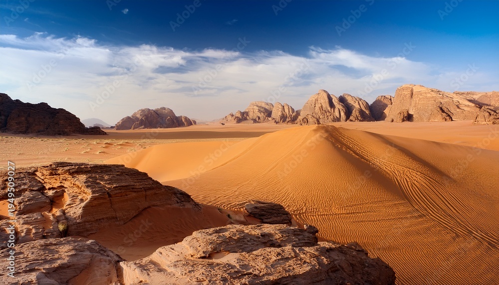 Fototapeta premium Desert Rocks And Sand Landscape