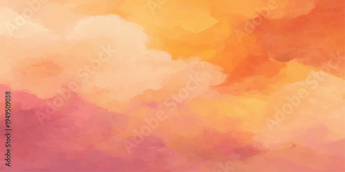 Abstract atmospheric watercolour washes of sunset skies, artistic texture backdrop, expressing a gradient blend of colours.