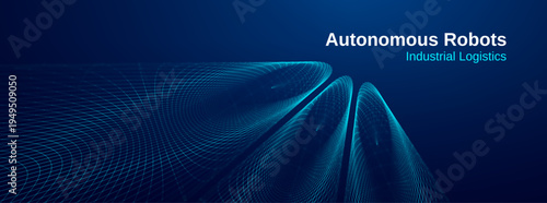 Abstract background fintech business intelligence with Business finance blue and technology digital blue background. Technology mesh waves with grid network minimal and line wave lines.