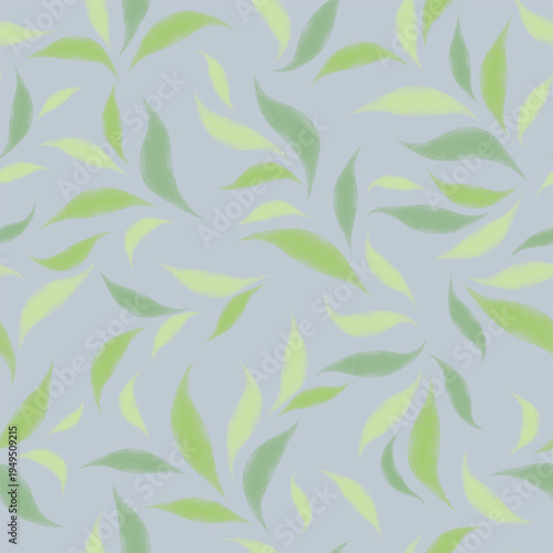 Floral seamless pattern. Branch with leaves ornamental texture. Flourish nature summer garden textured background