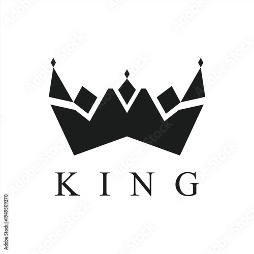 KING Logo Design with crown emblem