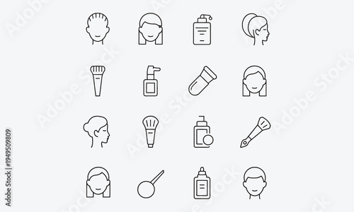 Beauty line icon set.Vector illustration