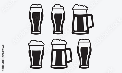 Beer object set in vintage style. Detailed vector illustration