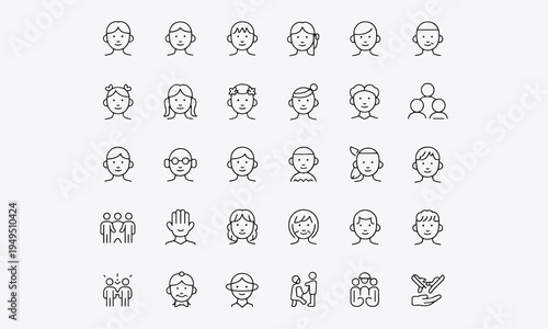 Child Care Icon Set. Containing parenting, baby care, feeding, hygiene, and medical icons. Perfect for family health apps, daycare services.vector illustration