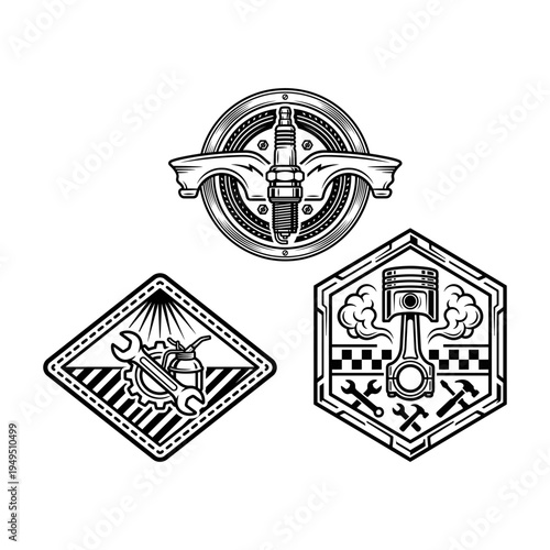 Farm harvest badge bundle with apples corn wagon and grain sack