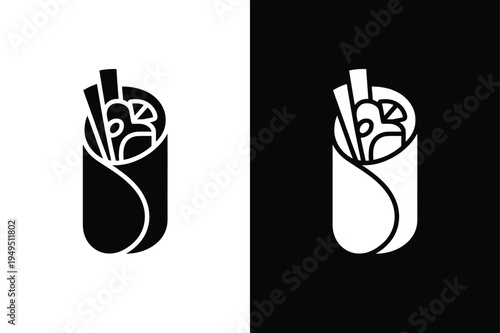 Burrito vector icon graphic isolated sketch illustration on white background.