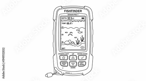 Portable Fish Finder Device for Anglers and Fishing Enthusiasts.