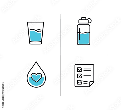Healthy hydration and daily water intake habits supporting balanced physical wellbeing where individuals drink water regularly, maintain body balance, support energy levels, and