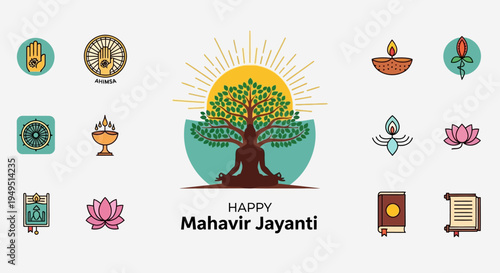 Happy Mahavir Jayanti: Meditation, Tree of Life, Symbols of Jainism