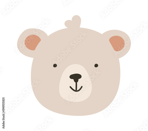 Cute bear face boho element