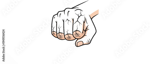 Hand pointing directly at viewer with a determined gesture.