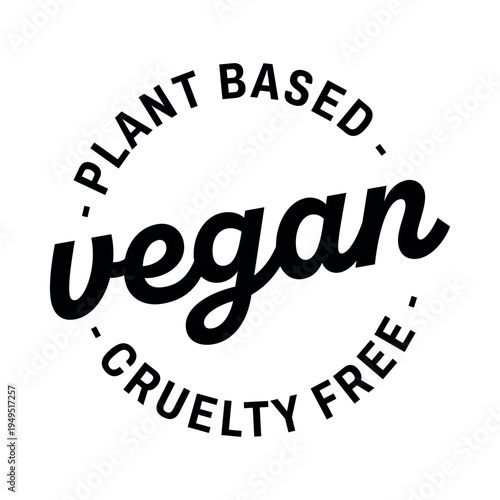 Minimal Vegan Product Seal Plant Based Cruelty Free Packaging Badge