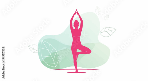 Woman practicing yoga in tree pose for balance and mindfulness.