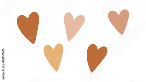 Hearts cute kids boho composition