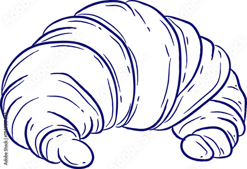 Croissant Hand Drawn Bakery Sketch