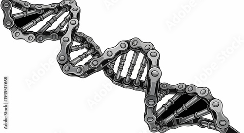 DNA double helix structure made from bicycle chains.