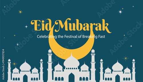Eid mubarak festival of breaking fast celebration