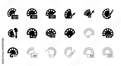 Art Palette Icons: Collection of Creative Tools for Artists and Designers