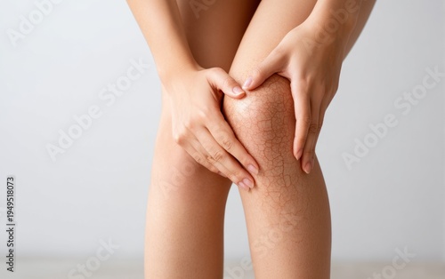 Dry and Irritated Skin Patches Around Knees with Rough Texture and Discomfort