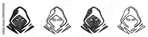 Sketch stealth icon design set