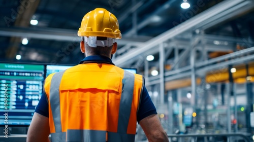 Manufacturing Supervisor Overseeing Operations in Modern Factory Environment