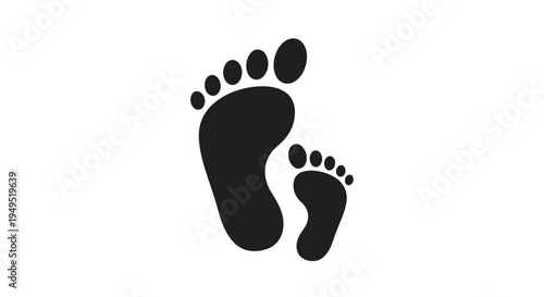 Adult and Child Footprints Silhouette Illustration 1.