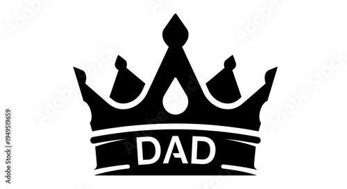 Black Crown with Dad Inscription Symbol.