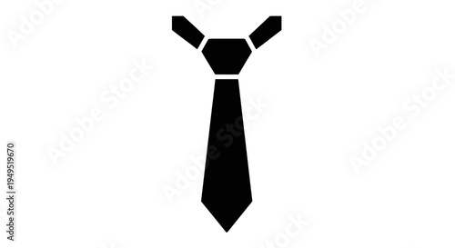 Black Necktie Illustration Simple Design Element.