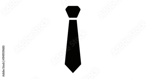 Black Necktie on White Background.