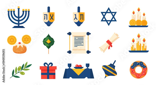 Religious holiday symbols illustration