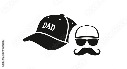 Dad Baseball Cap and Moustache Sunglasses.