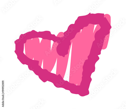 Chalk heart drawing romantic symbol