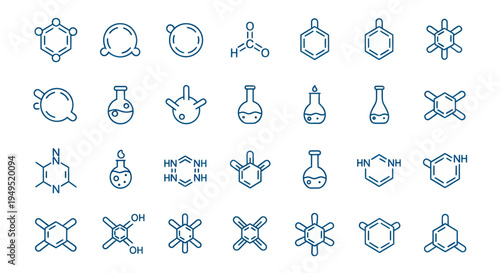 Science and chemistry icons set