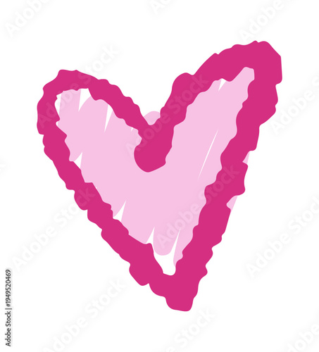 Hand drawn chalk heart element