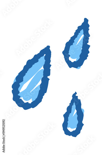 Rain drops childish chalk drawing