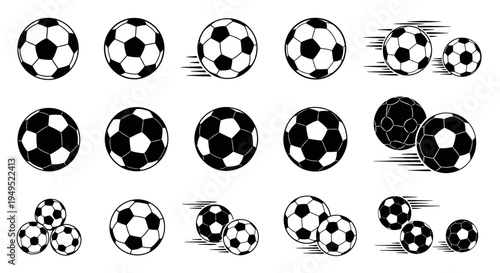Soccer Balls Collection: Dynamic Action and Static Poses