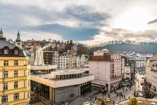 Fotografía Karlovy Vary, Czech Republic, 01-01-2025, a thermal mineral bath spa city locate