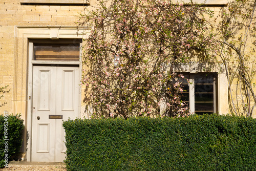 old house with a white door 