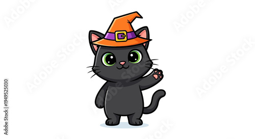 Black cat in witch hat costume 1.