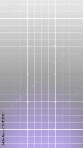 Minimalist geometric grid pattern. Squares, white fine lines. Smooth color gradient from lavender tone to gray. Futuristic aesthetics, digital product, software, office style, marketing,  social media