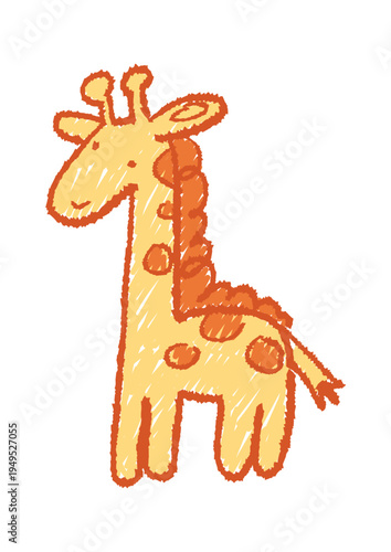 Cute giraffe chalk zoo animal