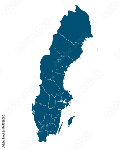 silhouette map of sweden