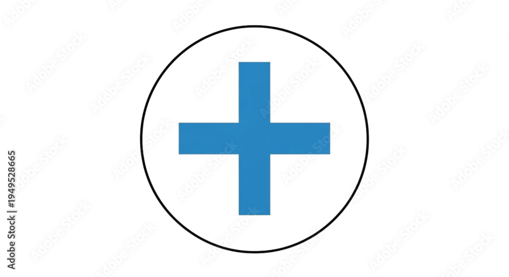 Obraz premium Blue Plus Sign In Circle