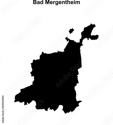 Bad Mergentheim (Baden-Wurttemberg) blank outline map