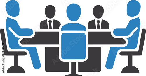 Business meeting and teamwork icon vector illustration for conference and collaboration