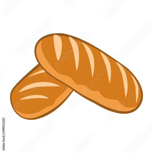French Baguette Bread Bakery Food Illustration