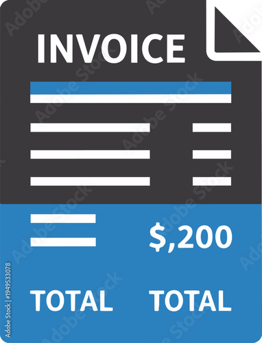 Invoice document vector icon for billing and financial transaction isolated