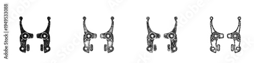 Sketch bike brakes icon design set